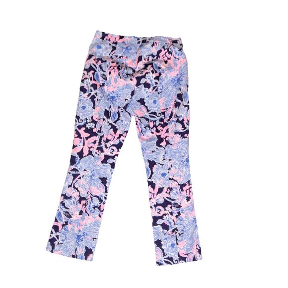 Lilly Pulitzer Pants Kelly Hi Rise Blue Amore Aqua Size 10 Inseam 27" - Picture 6 of 10